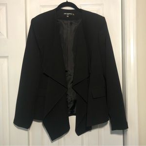 Karl Lagerfeld Open Front Waterfall Blazer Black 14